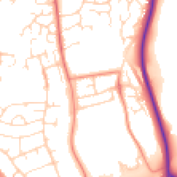 Daytime road noise heatmap for NN11 0QA