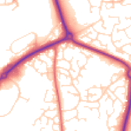 Daytime road noise heatmap for NN11 0RF