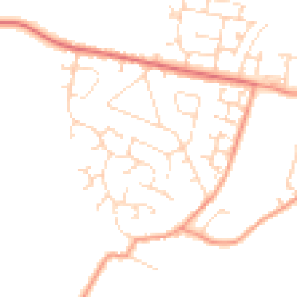Daytime road noise heatmap for NN11 3SR