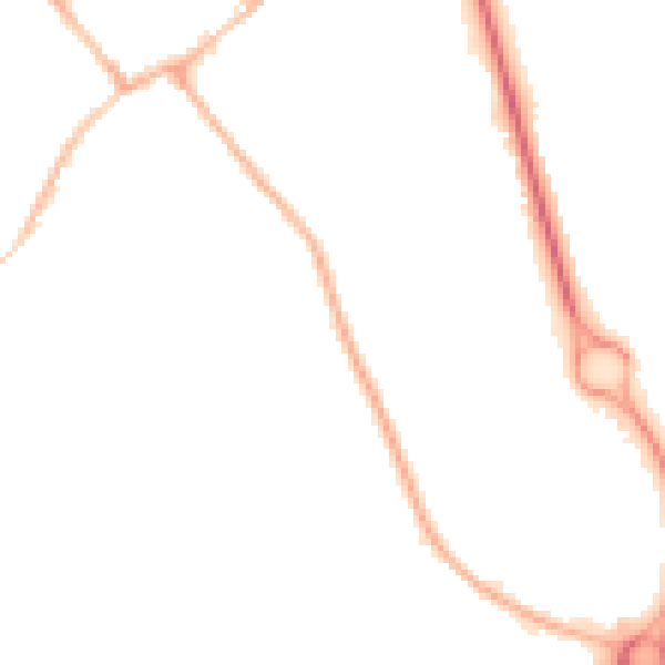 Night-time road noise heatmap for NN11 4EB