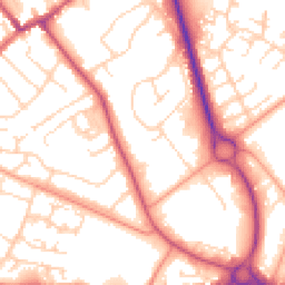 Daytime road noise heatmap for NN11 4EW