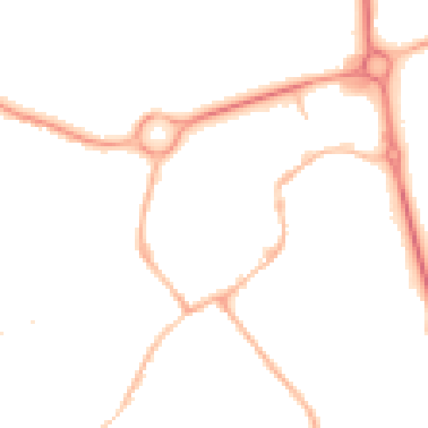 Night-time road noise heatmap for NN11 4HU