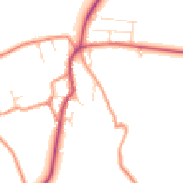 Daytime road noise heatmap for NN11 6XS