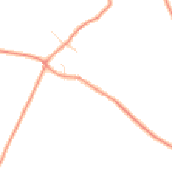 Daytime road noise heatmap for NN11 6XY