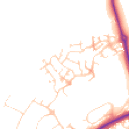 Daytime road noise heatmap for NN11 8AZ