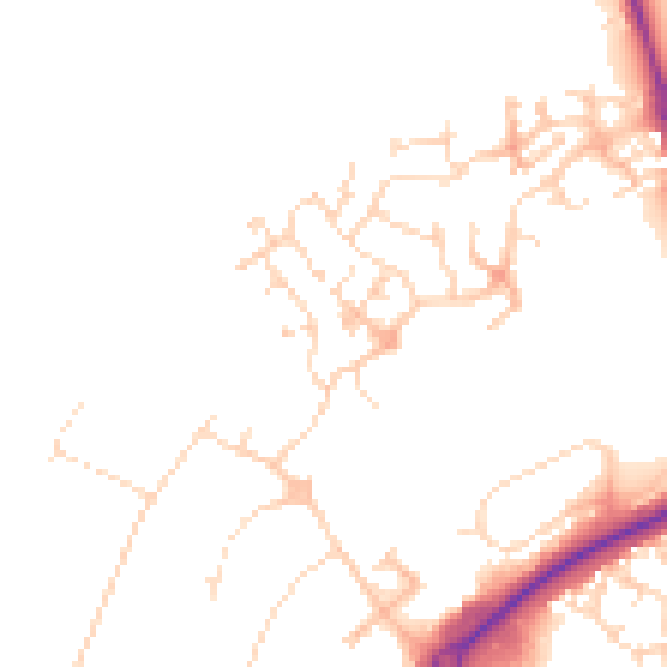 Daytime road noise heatmap for NN11 8BW