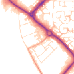 Daytime road noise heatmap for NN11 8PG