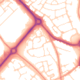 Daytime road noise heatmap for NN11 9EE
