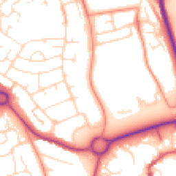 Daytime road noise heatmap for NN11 9QD