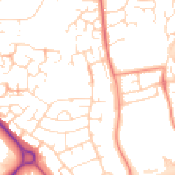 Daytime road noise heatmap for NN11 9XL