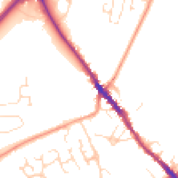 Daytime road noise heatmap for NN12 6DG
