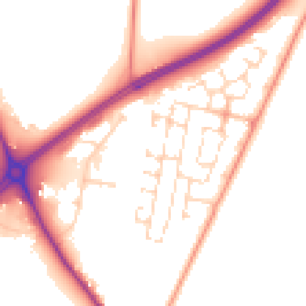 Daytime road noise heatmap for NN12 7AN