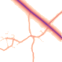 Daytime road noise heatmap for NN12 7NL