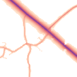 Daytime road noise heatmap for NN12 7PA