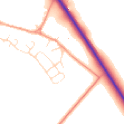 Daytime road noise heatmap for NN12 7TW