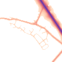 Daytime road noise heatmap for NN12 7TY