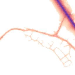 Daytime road noise heatmap for NN12 7UN