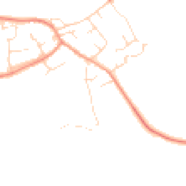 Daytime road noise heatmap for NN12 8BE