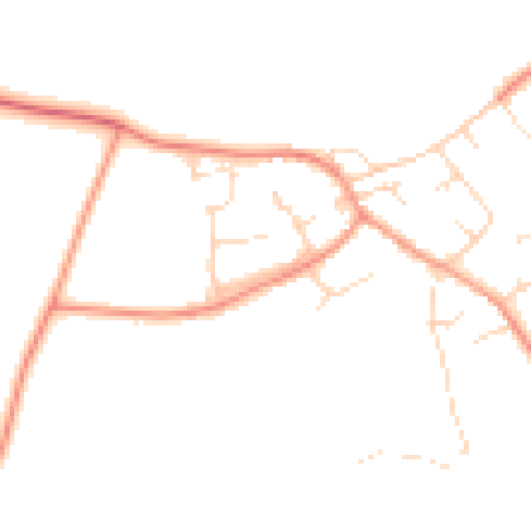 Daytime road noise heatmap for NN12 8BY