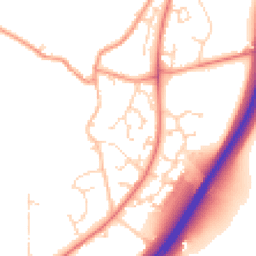 Daytime road noise heatmap for NN12 8DN