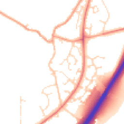 Daytime road noise heatmap for NN12 8DW