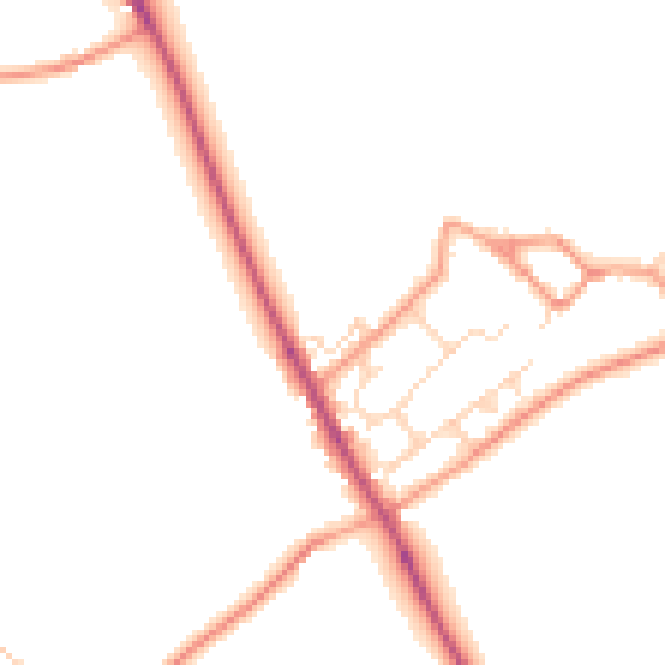 Daytime road noise heatmap for NN12 8JP