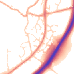 Daytime road noise heatmap for NN12 8UT
