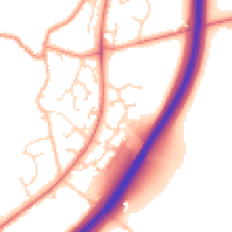 Daytime road noise heatmap for NN12 8WG