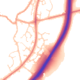 Daytime road noise heatmap for NN12 8WR