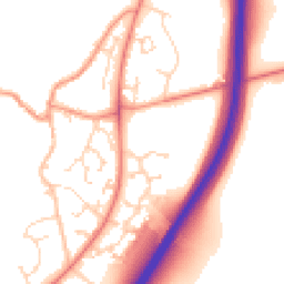 Daytime road noise heatmap for NN12 8XY