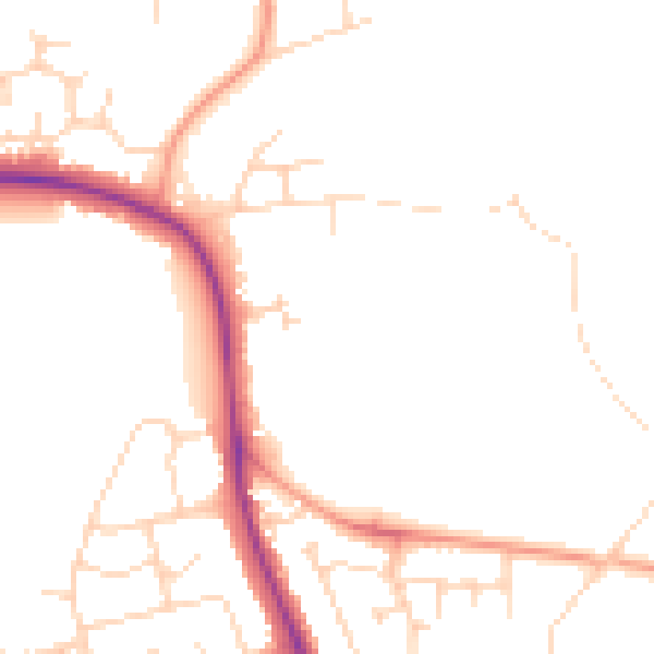 Daytime road noise heatmap for NN15 4BA