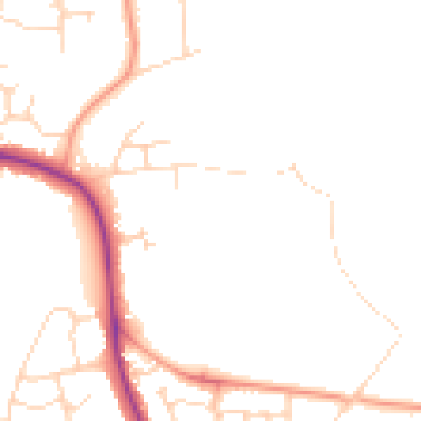 Daytime road noise heatmap for NN15 4BE