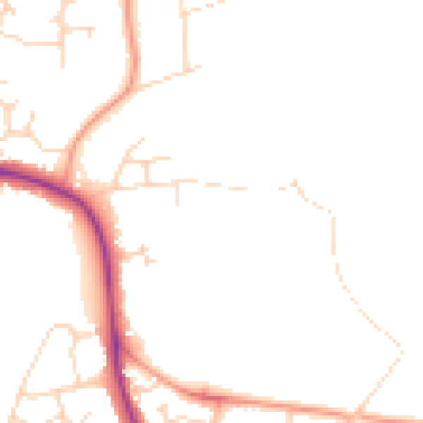 Daytime road noise heatmap for NN15 4BG