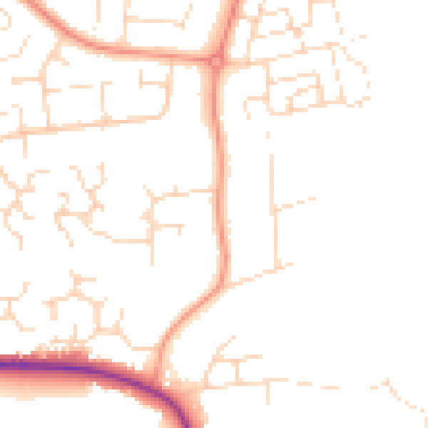 Daytime road noise heatmap for NN15 5AB