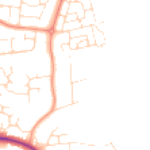 Daytime road noise heatmap for NN15 5AH
