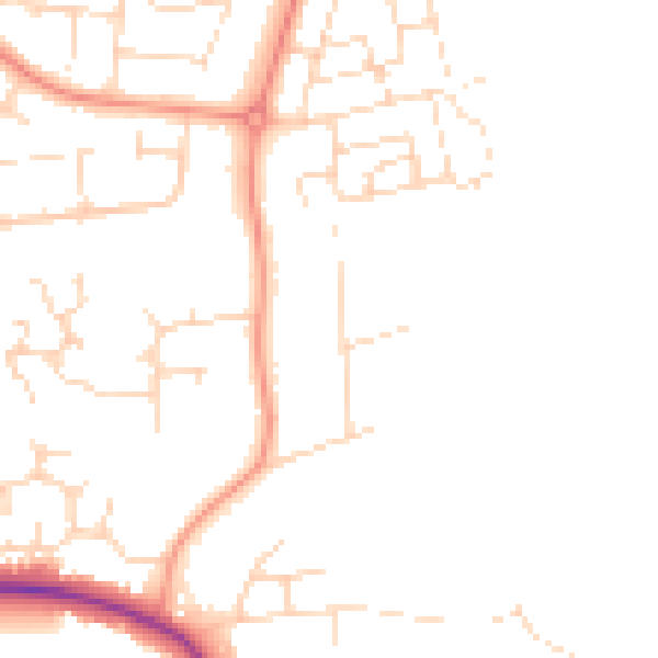 Daytime road noise heatmap for NN15 5AQ