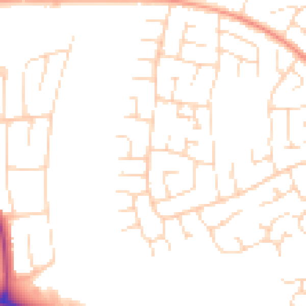 Daytime road noise heatmap for NN15 5AZ