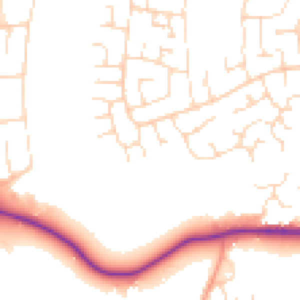 Daytime road noise heatmap for NN15 5BJ