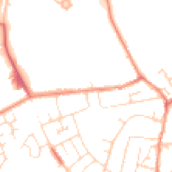 Daytime road noise heatmap for NN15 5FE