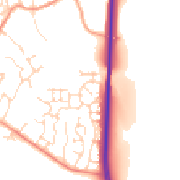Daytime road noise heatmap for NN15 5GG