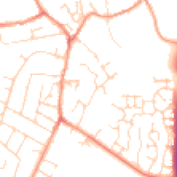 Daytime road noise heatmap for NN15 5GZ