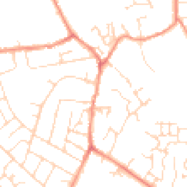 Daytime road noise heatmap for NN15 5LA