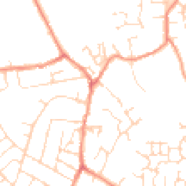 Daytime road noise heatmap for NN15 5LB