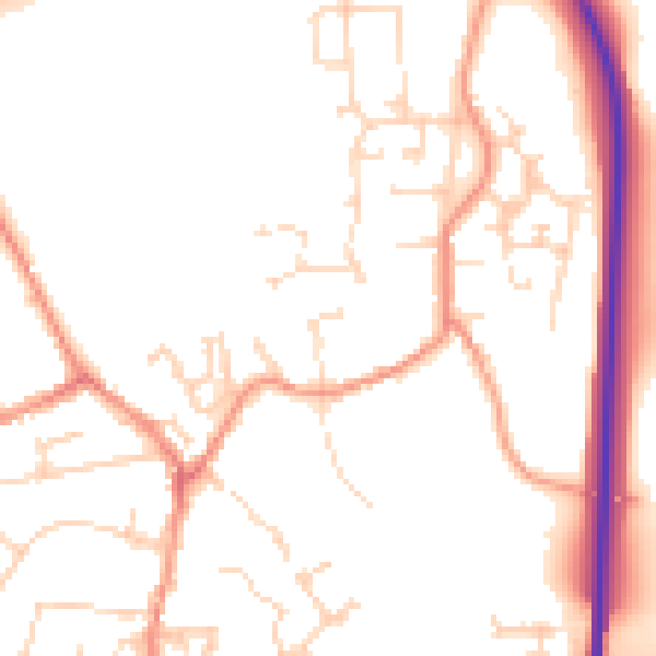 Daytime road noise heatmap for NN15 5LG