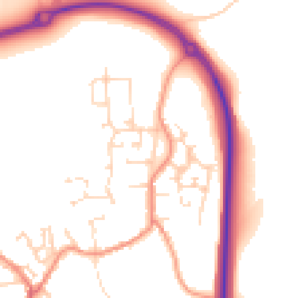 Daytime road noise heatmap for NN15 5LZ