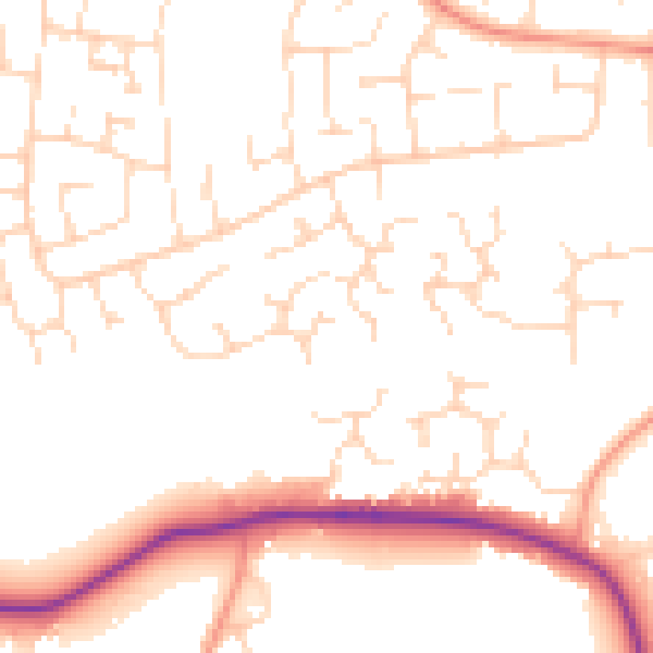 Daytime road noise heatmap for NN15 5NR