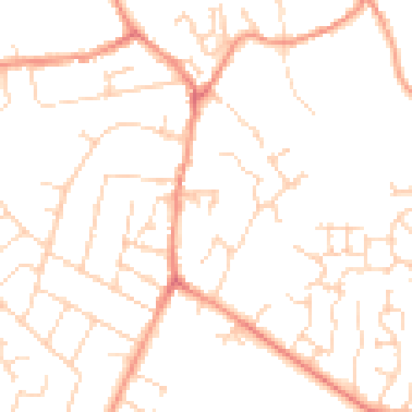 Daytime road noise heatmap for NN15 5RN