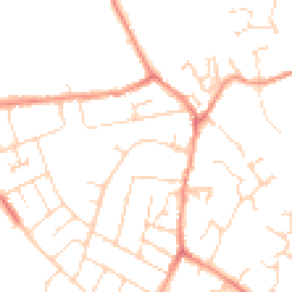 Daytime road noise heatmap for NN15 5RX