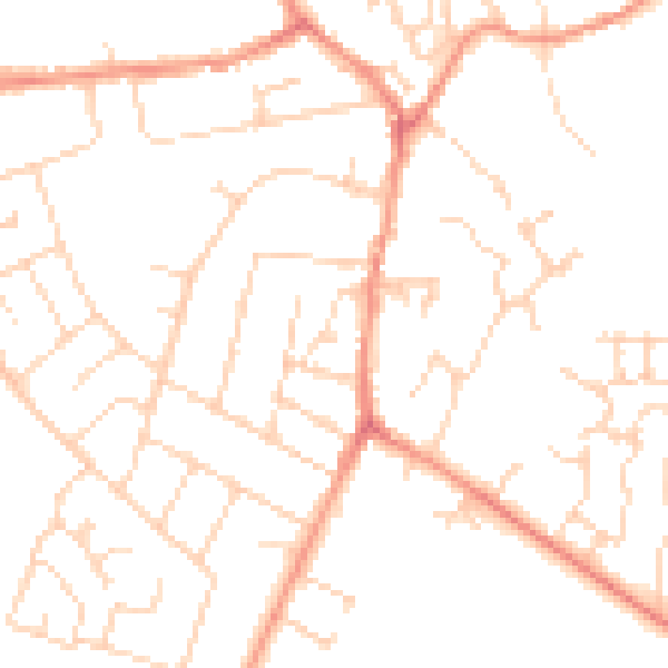 Daytime road noise heatmap for NN15 5SN