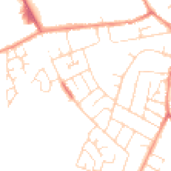 Daytime road noise heatmap for NN15 5TA